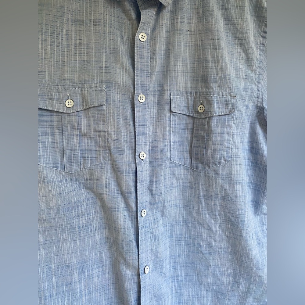 Alfani Light Blue Casual Button Down Shirt - Picture 2 of 4